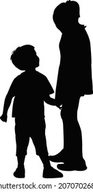 vector de silueta corporal de dos niños