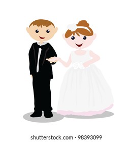 two children playing bride and groom for wedding