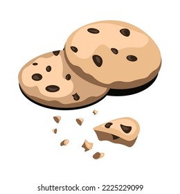 Dos cookies de chip de chocolate, gráfico vectorial