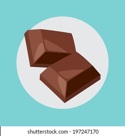 design plano de duas peças de chocolate