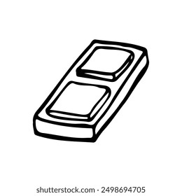 
zwei Schokoladenscheiben - handgezeichnetes Doodle