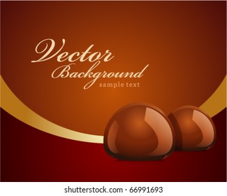 Two chocolate truffles vector background