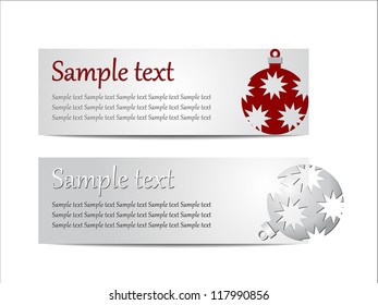 Two Christmas banners with Christmas decorations