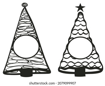 Zwei Weihnachtsschmuck-Monogrammbäume für Design.