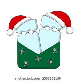 Two Christmas discount coupons in envelope in color