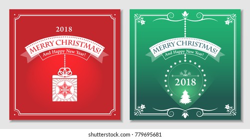 Two Christmas and New Year postcards of print and websites.