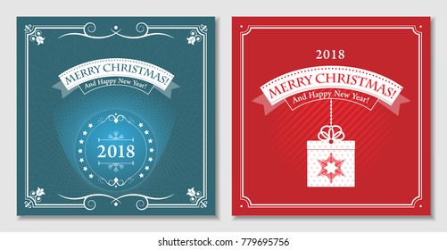 Two Christmas and New Year postcards of print and websites.