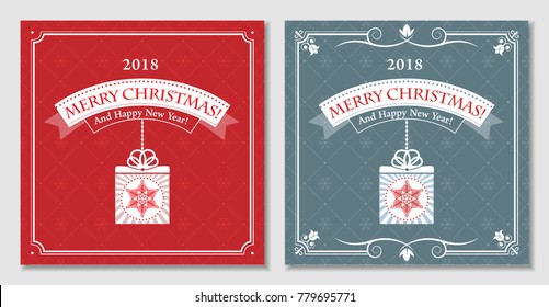 Two Christmas and New Year postcards of print and websites.
