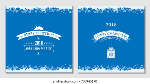 Two Christmas and New Year postcards of print and websites.
