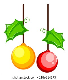Two christmas tree ornaments  illustration