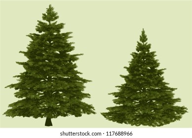 Two christmas trees