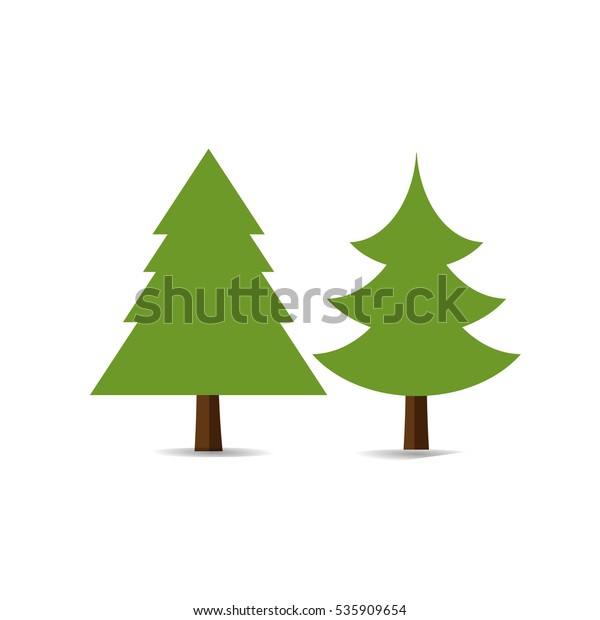 Two Christmas Trees Two Green Treechristmas Stock Vector (Royalty Free) 535909654 Shutterstock