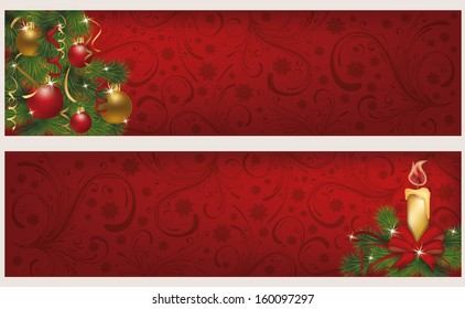 Two christmas winter banners, vector illustration