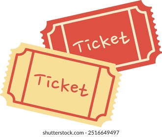 Two Cinema Event Ticket Vector Illustration
