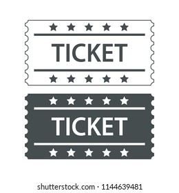 two cinema tickets black and white design, stock vector illustration