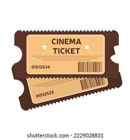 Dos entradas para el cine. Ilustración vectorial.