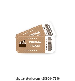 Two cinema vector tickets isolated on white background. Realistic cinema or movie tickets template.  