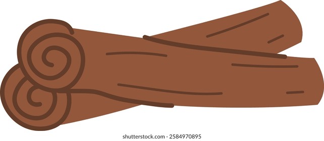  Two Cinnamon Sticks with Simple Design