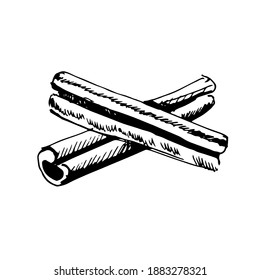 Two cinnamon sticks. The sketch