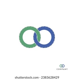 Two circle blade cutter letter oo logo design template vector editable royalty free image downlead 