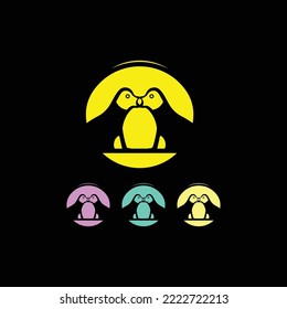 Two circle dog logo design 01