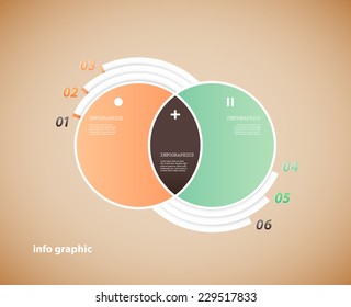 Two Circle Infographic Illustration With Place For Your Text.