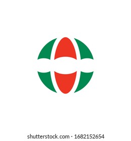 two circle shape abstract umbrella logo design template