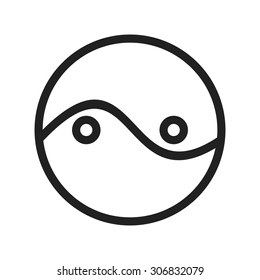 Two, circles, diagram icon vector image. Can also be used for shapes and geometry. Suitable for use on web apps, mobile apps and print media.