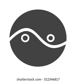 Two, circles, diagram icon vector image. Can also be used for shapes and geometry. Suitable for use on web apps, mobile apps and print media.