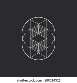 Two circles, geometric element, line design