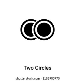 Two Circles icon vector isolated on white background, logo concept of Two Circles sign on transparent background, filled black symbol