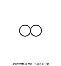 
two circles infinity, letter X simple symbol logo vector