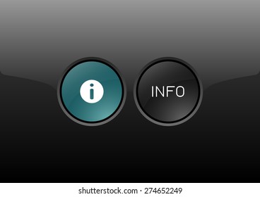 Two circles as modern glossy buttons INFO. Vector icons.