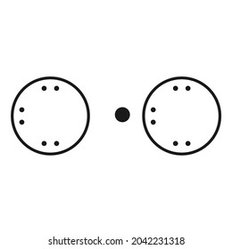 two circles with small dots in them