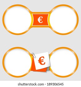 two circles for text with an euro sign