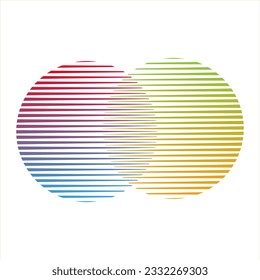 Dos círculos con transición Resumen logotipo simple para aplicaciones o empresas