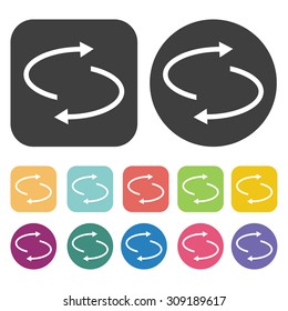 Two circular arrows icons set. Vector Illustration eps10

