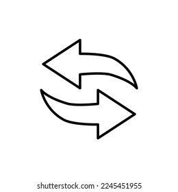 Two circular arrows line icon