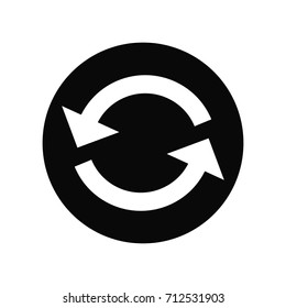 two circular arrows symbol in a circle icon
