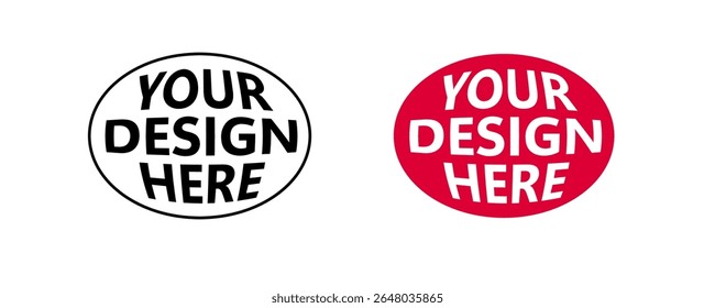 Dois emblemas circulares com tipografia arrojada de alto contraste apresentando designs de logotipo personalizáveis.