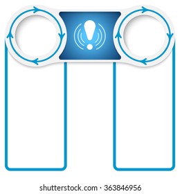 Two circular connected boxes for your text and exclamation mark