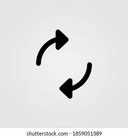 Two circulating arrows icon. Reload, refresh symbol.