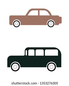 Two classic cars in vector. 