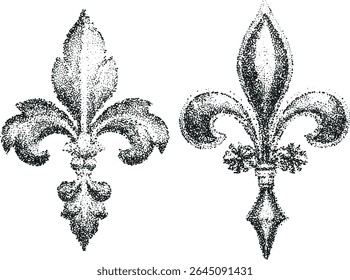 Two classic lilies with stipple style