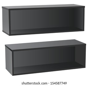 Two classic wall book shelves. Vector illustration.
