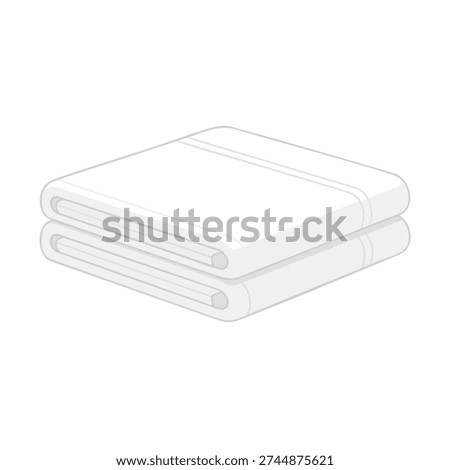 Two clean white towels are neatly folded on top of each other.