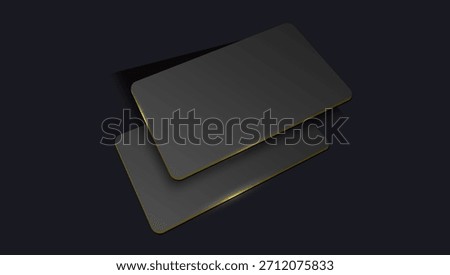 Two Clear Black 3D Credit Cards Mockup Template. EPS10 Vector