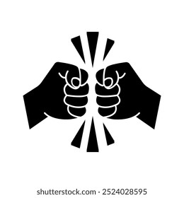Two clenched fists bumping together icon color editable