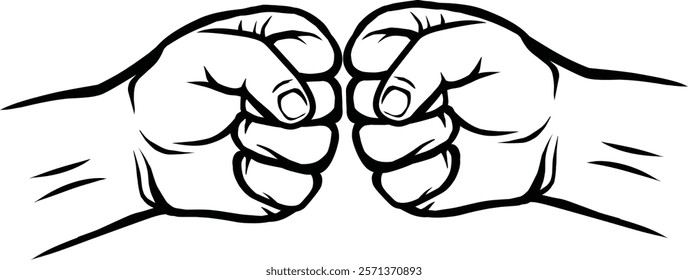 Two clenched fists bumping together