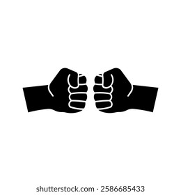 Two clenched fists bumping together icon color editable